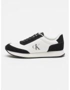 Calvin Klein Jeans Pantofi sport low-cut din piele si piele intoarsa cu siret - pentru alergat - Negru stins/Alb murdar