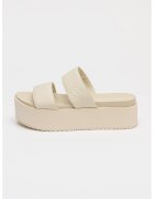 Calvin Klein Jeans Papuci cu talpa flatform si bareta dubla - Maro nisip