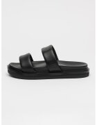 Calvin Klein Jeans Papuci din piele cu model uni - Negru