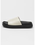 Calvin Klein Jeans Papuci din piele ecologica cu monograma discreta - Negru/Alb murdar