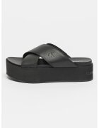Calvin Klein Jeans Papuci flatform de piele - Negru