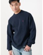 Calvin Klein Jeans Pulover striat cu detaliu logo - Albastru ultramarin