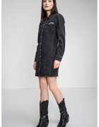 Calvin Klein Jeans Rochie-camasa din denim cu croiala dreapta - Negru stins
