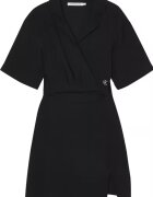 Calvin Klein Jeans Rochie dama - Calvin Klein Wrap Cut Out - Viscoza - Negru - Negru
