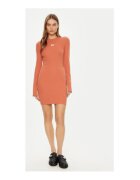 Calvin Klein Jeans Rochie de zi Dama - portocalie - bumbac-elastan -