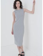 Calvin Klein Jeans Rochie midi cu decolteu la baza gatului - Gri deschis
