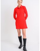 Calvin Klein Jeans Rochie polo striata cu model monograma discreta - Rosu
