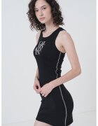 Calvin Klein Jeans Rochie slim fit cu cusaturi contrastante - Alb/Negru