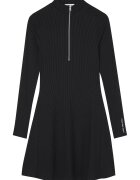 Calvin Klein Jeans Rochie striata cu fenta cu fermoar - Negru