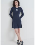 Calvin Klein Jeans Rochie striata cu logo - Gri carbune