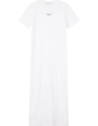 Calvin Klein Jeans Rochie tip tricou de bumbac organic cu slituri laterale - Alb