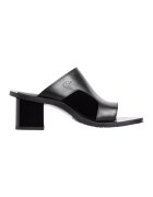 Calvin Klein Jeans Saboti din piele cu toc masiv - Negru