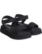 Calvin Klein Jeans Sandale flatform din material textil cu segment cu inchidere velcro - Negru