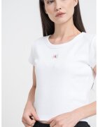 Calvin Klein Jeans Tricou crop cu croiala slim fit - Alb