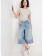 Calvin Klein Jeans Tricou crop cu croiala slim fit - Gri inchis/Bej deschis