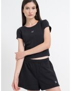 Calvin Klein Jeans Tricou crop cu croiala slim fit - Negru