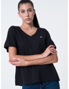 Calvin Klein Jeans Tricou cu decolteu in V si logo discret - Negru
