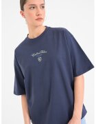 Calvin Klein Jeans Tricou cu maneci cazute si logo - Albastru prafuit