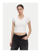 Calvin Klein Jeans Tricou dama - alb - bumbac elastan - Alb
