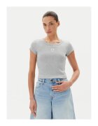 Calvin Klein Jeans Tricou dama - gri - bumbac/elastan -