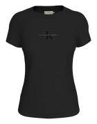 Calvin Klein Jeans Tricou de bumbac cu decolteu la baza gatului - Negru
