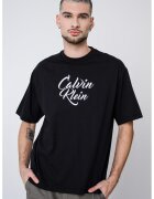 Calvin Klein Jeans Tricou de bumbac cu decolteu la baza gatului si logo - Negru
