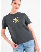 Calvin Klein Jeans Tricou de bumbac cu imprimeu logo - Gri antracit