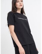 Calvin Klein Jeans Tricou de bumbac cu logo - Negru