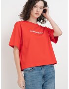 Calvin Klein Jeans Tricou din bumbac cu broderie - Rosu