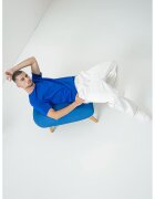 Calvin Klein Jeans Tricou din bumbac cu decolteu la baza gatului - Albastru royal
