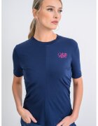Calvin Klein Jeans Tricou din bumbac cu decolteu la baza gatului si detaliu logo - Bleumarin