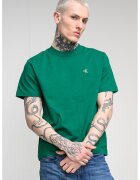 Calvin Klein Jeans Tricou din bumbac cu decolteu la baza gatului - Verde electric