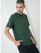 Calvin Klein Jeans Tricou din bumbac cu imprimeu logo - Visiniu/Verde padure