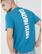 Calvin Klein Jeans Tricou din bumbac cu imprimeu supradimensionat cu logo pe partea din spate - Albastru pastel