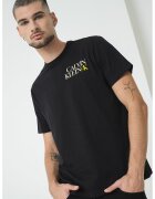 Calvin Klein Jeans Tricou din bumbac cu logo pe piept - Negru/Galben