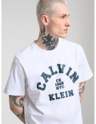 Calvin Klein Jeans Tricou lejer cu logo pe partea din fata - Alb