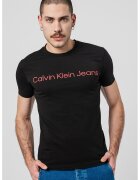 Calvin Klein Jeans Tricou slim-fit cu imprimeu logo - Negru/Rosu vermillion
