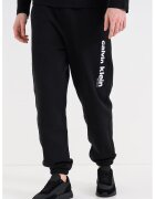 Calvin Klein Pantaloni de trening din amestec de bumbac cu imprimeu logo - Negru