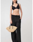 Calvin Klein Pantaloni relaxed fit cu snur in talie - Negru