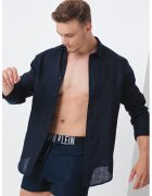 Calvin Klein Pantaloni scurti de baie cu banda logo - Bleumarin
