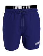 Calvin Klein Pantaloni scurti de baie cu banda logo in talie - Alb/Bleumarin