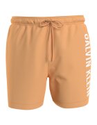 Calvin Klein Pantaloni scurti de baie cu imprimeu logo - Alb/Portocaliu persan