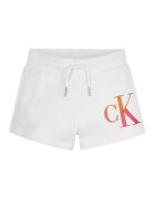 Calvin Klein Pantaloni scurti de bumbac organic cu logo brodat - Alb
