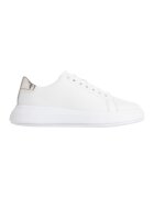 Calvin Klein Pantofi sport de piele - Alb/Argintiu