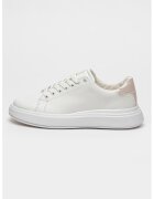 Calvin Klein Pantofi sport de piele - Alb/Roz prafuit