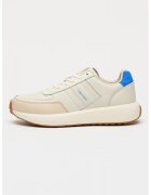 Calvin Klein Pantofi sport de piele cu logo City Runner - Alb fildes/Bej deschis