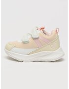 Calvin Klein Pantofi sport de piele ecologica si material textil cu velcro - Roz pastel/Bej deschis