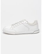 Calvin Klein Pantofi sport din piele cu garnituri din piele intoarsa - Gri deschis/Alb optic