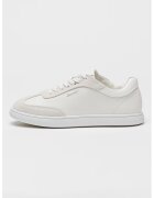 Calvin Klein Pantofi sport din piele si garnituri din piele intoarsa - Alb fildes/Alb optic