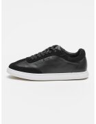 Calvin Klein Pantofi sport din piele si garnituri din piele intoarsa - Negru/Alb optic